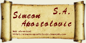 Simeon Apostolović vizit kartica